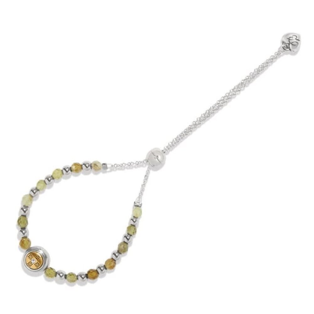 New Brighton Multicolor Green Silver Mosaic Faceted Beads Adjustable Bracelet